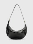 AllSaints Half Moon Leather Shoulder Bag, Black