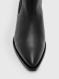 AllSaints Fox Leather Pointed Western Boots, Black