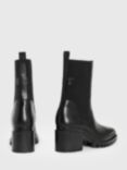 AllSaints Skarlet Leather Tall Chelsea Boots, Black