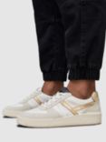 AllSaints Vix Suede Lace Up Trainers, White/Gold