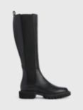 AllSaints Maeve Leather Knee Boots, Black