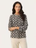 Part Two Anvi Printed Blouse, Black/Off White