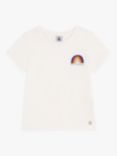 Petit Bateau Kids' Rainbow Cotton T-Shirt, Marshmallow