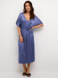 KAFFE Karen Satin Dress, Indigo