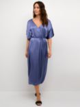 KAFFE Karen Satin Dress, Indigo