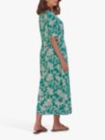 Pure Collection Floral Shirt Dress, Green/White