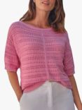 Pure Collection Pointelle Knit Top, Dusky Pink