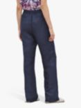 Pure Collection Linen Blend Wide Leg Trousers, Navy