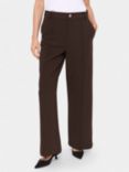 Saint Tropez Franka High Waist Trousers, Chocolate Brown