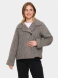 Saint Tropez Fawn Short Coat, Mist Grey Melange