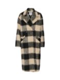 Saint Tropez Francesca Check Wool Blend Coat, Black/Cream