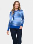 Saint Tropez Fikam Stripe Jumper, Surf Blue/White