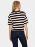 Saint Tropez Fikam Stripe Boxy Fit T-Shirt, Black/Cream