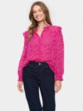 Saint Tropez Fiva Jacquard Chiffon Top, Fuchsia Red