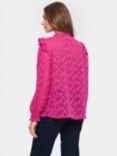 Saint Tropez Fiva Jacquard Chiffon Top, Fuchsia Red