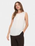 Saint Tropez Vanea Pleat Neck Top, White