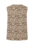 Saint Tropez Vanea Leopard Print Pleat Neck Top, Multi