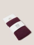 White Stuff Patty Organic Cotton Blend Opaque Tights, Dark Plum