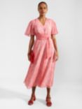Hobbs Petite Marie Cherry Dress, Pink/Multi
