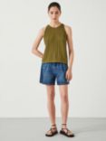 HUSH Cadi Wave Stitched Vest, Olive Green