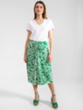 Hobbs Petite Cassidy Paisley Skirt, Green/Ivory