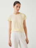 HUSH Slim Fit Cotton Crew Neck T-Shirt, Butter Lemon