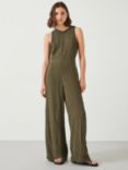 HUSH Sandy Fluid Wide Leg Jumpsuit, Dark Green