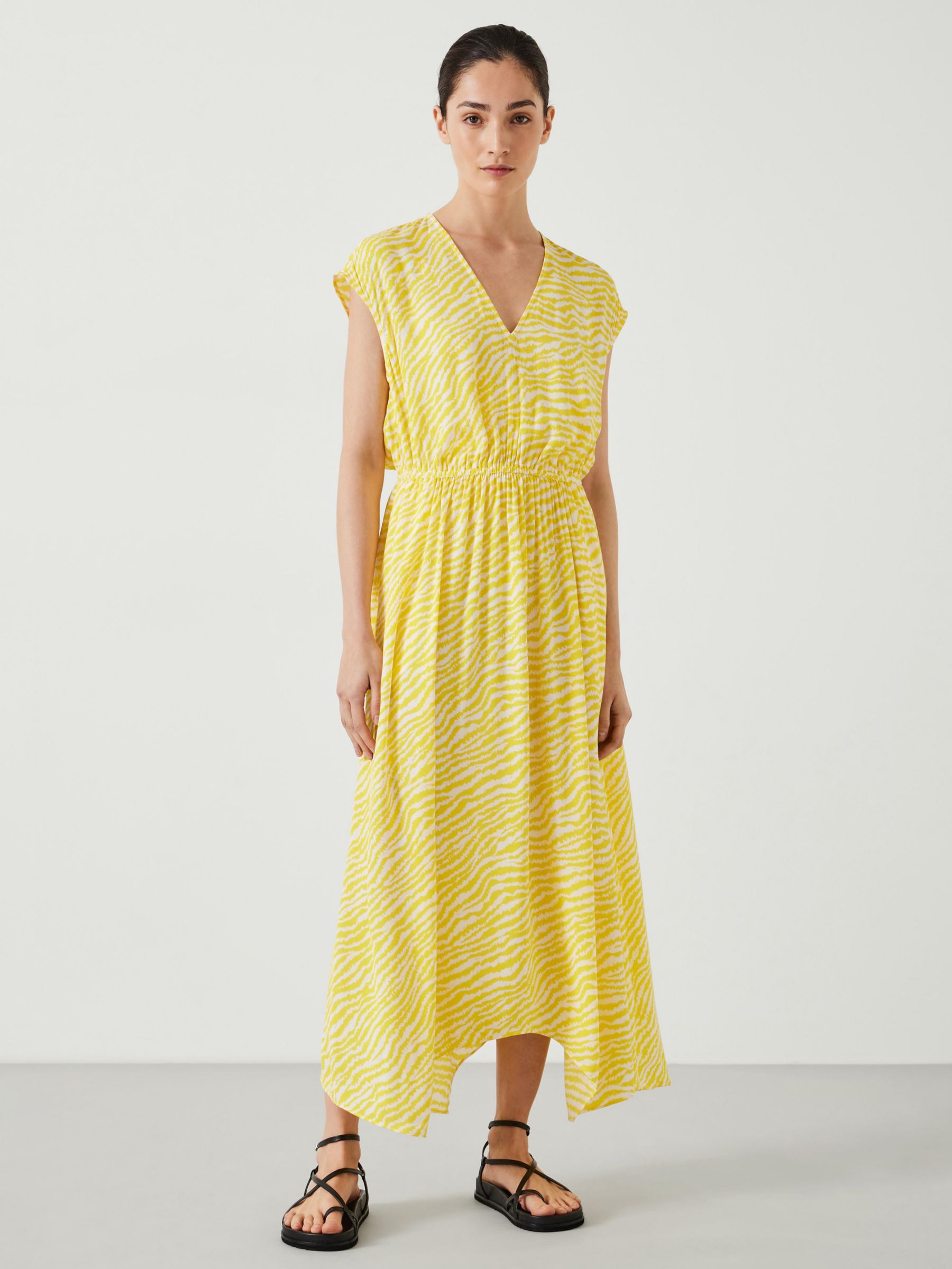 HUSH Klara Relaxed Maxi Dress, Yellow/White