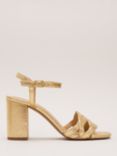 Phase Eight Block Strappy Heels, Gold