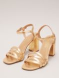 Phase Eight Block Strappy Heels, Gold