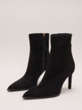 Phase Eight Ponted Suede Ankle Boots, Black