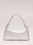 Phase Eight Leather Mini Shoulder Bag, Silver