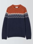 Fjällräven Övik Wool Knitted Jumper, Navy/Terra Cotta