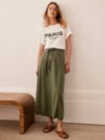 Mint Velvet Column Maxi Skirt, Khaki