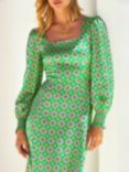Aspiga Iyla Floral Midi Dress, Green/Multi