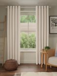 John Lewis Boucle Pair Blackout/Thermal Lined Eyelet Curtains, Marshmallow