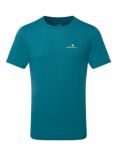 Ronhill Short Sleeve Relaxed Fit Running T-Shirt, Deep Teal/Acid