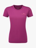 Ronhill Short Sleeve Running T-Shirt, Blackcurrant/Mango