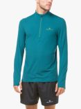 Ronhill Half Zip Thermal Base Layer Top, Deep Teal/Acid