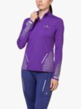 Ronhill Long Sleeve Half Zip Thermal Base Layer Running Top, Regal Purple