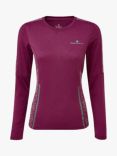 Ronhill Reflect Long Sleeve Running Top, Blackcurrant