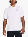 Under Armour Men's UA Tee To Green Polo Top, White/Pitch Grey