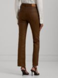 Lauren Ralph Lauren High Rise Waxed Jeans, Dark Terracotta