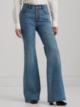 Lauren Ralph Lauren Retro Flare Button Fly Jeans, Dusk Indigo Wash