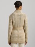 Lauren Ralph Lauren Ruzita Geometric Linen Blend Cardigan, Tan/Multi