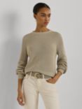 Lauren Ralph Lauren Annica Rib Knit Jumper, Light Pewter