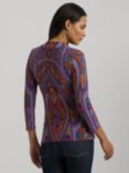 Lauren Ralph Lauren Jainab Paisley Wrap Top, Fuchsia/Multi