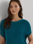 Lauren Ralph Lauren Rowina Short Sleeve Rib Knit Top, Turquoise Sky