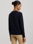 Lauren Ralph Lauren Shavonne Patch Long Sleeve Top, Lauren Navy