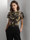 Lauren Ralph Lauren Floretta Floral Top, Black/Multi